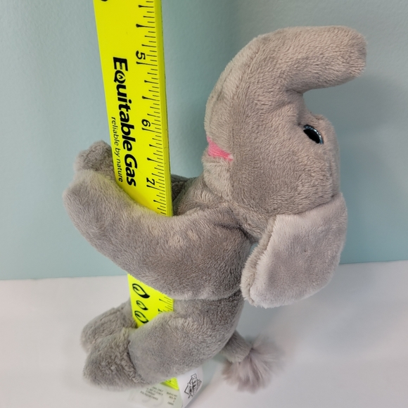 The Petting Zoo Elephant Lolly Plush Trunk Up Blue Glitter Eyes 7" 200221 - Picture 9 of 10